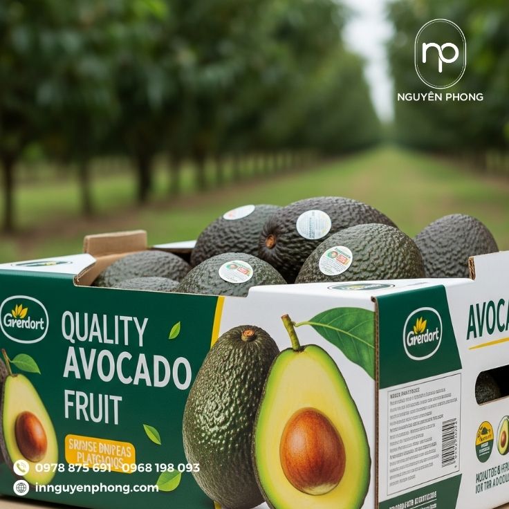 Mẫu thùng carton đựng bơ in logo thương hiệu